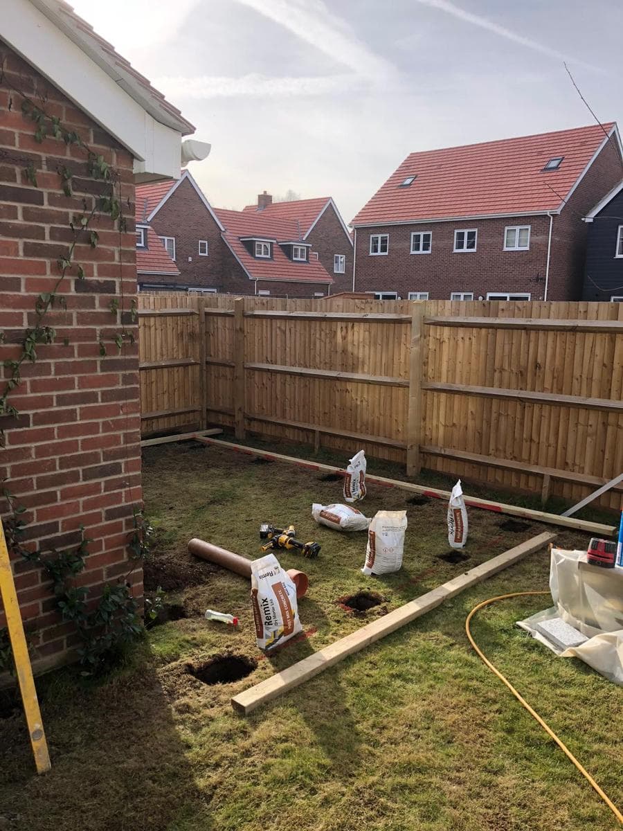 Base being set out in a garden
