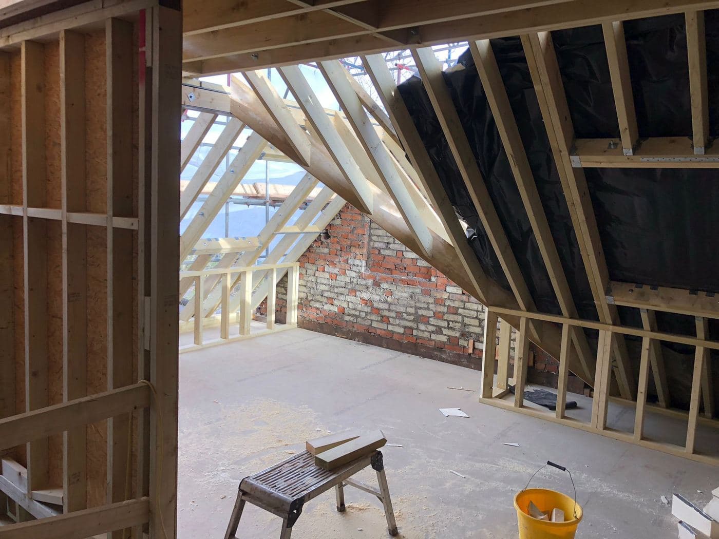 Timber framing for a loft dormer conversion
