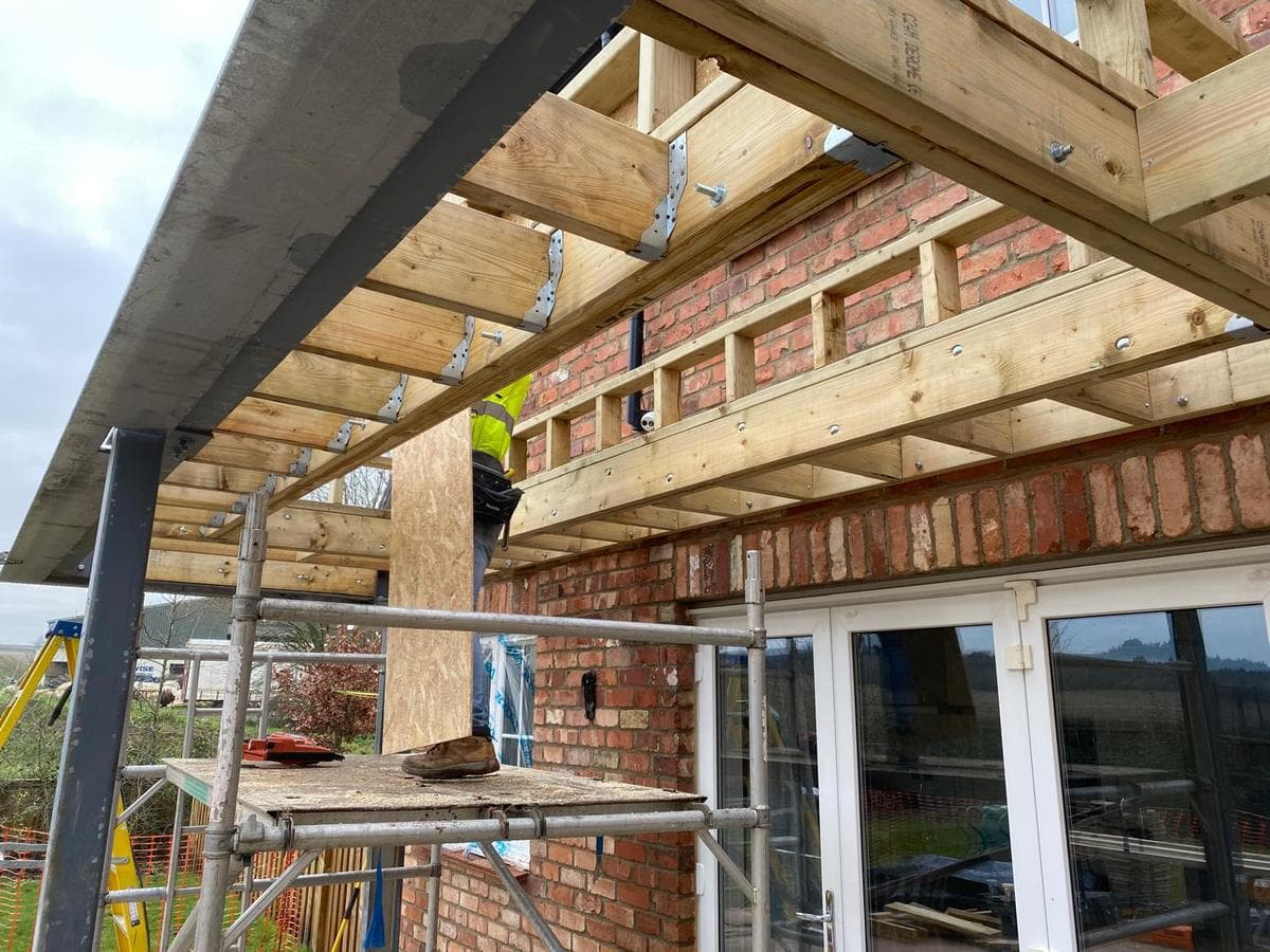 Underside of the veranda beams