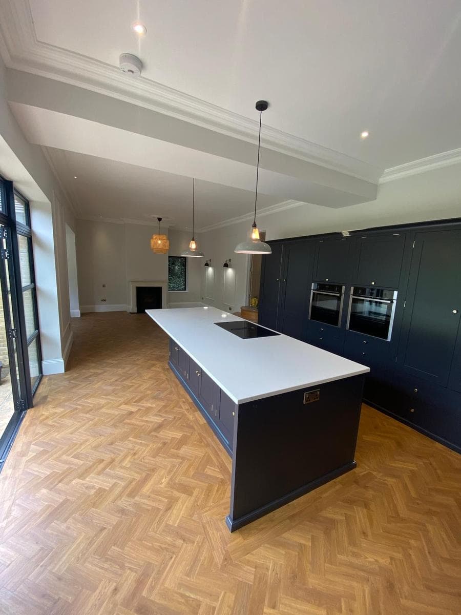Kitchen with pendants