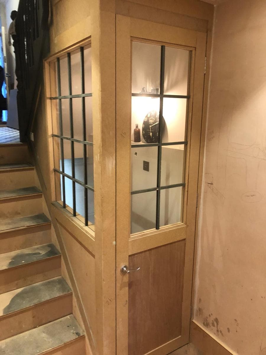 Glazed panelled door, finished