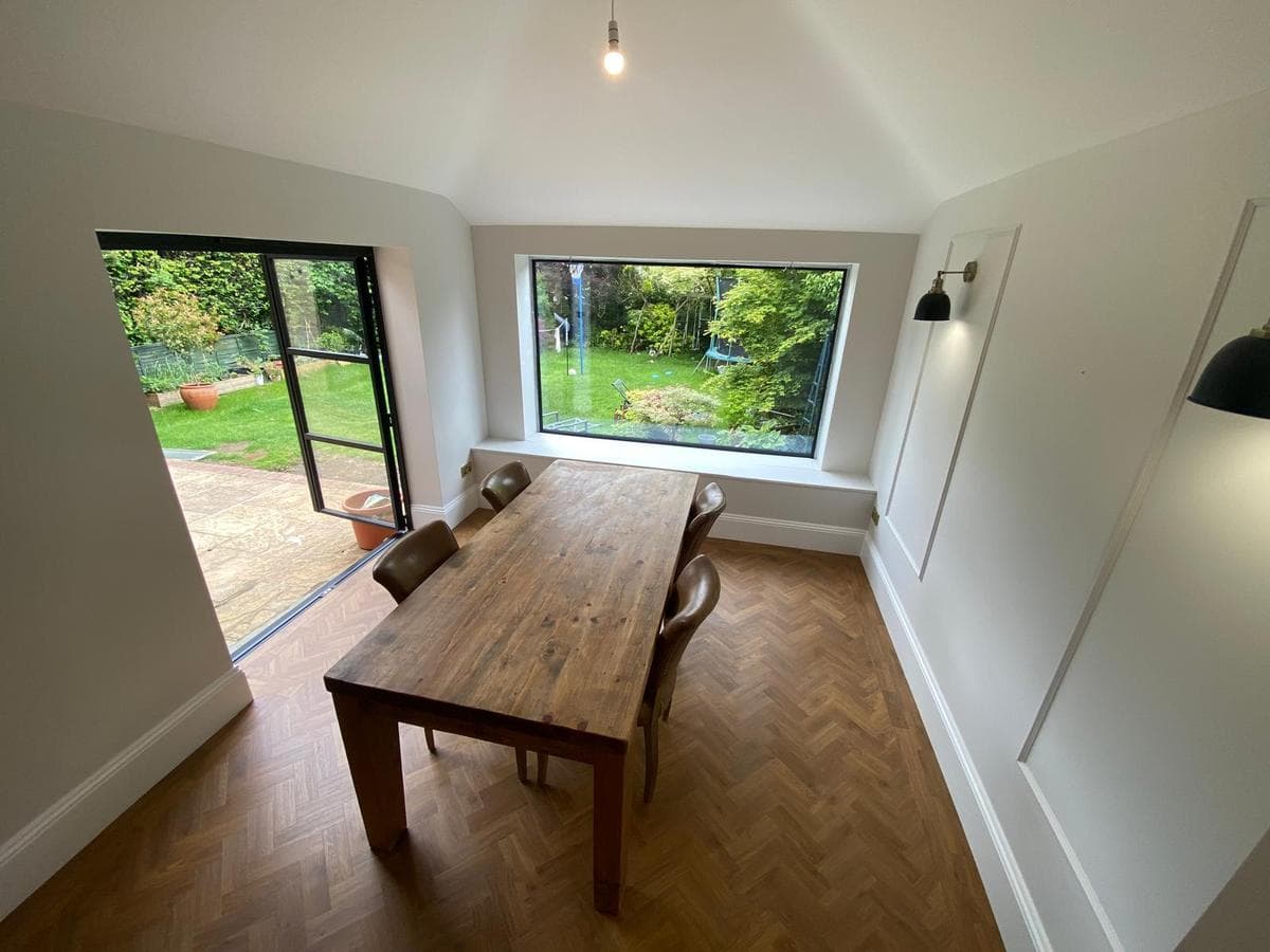 Dining table and window seat