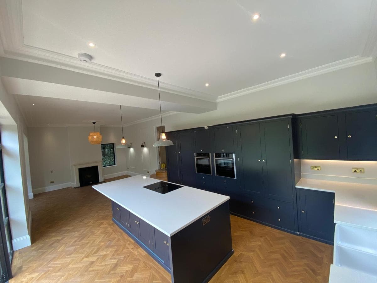 Kitchen and fireplace